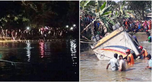 ৬০ বরযাত্রী নিয়ে বিয়ের বাস পুকুরে, ৫০ জন নিহতের আশঙ্কা