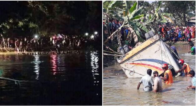 ৬০ বরযাত্রী নিয়ে বিয়ের বাস পুকুরে, ৫০ জন নিহতের আশঙ্কা