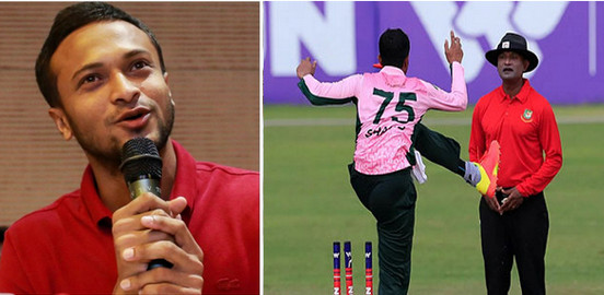 স্ট্যাম্পে লাথি ও আছাড় মারার কারণ জানালেন সাকিব