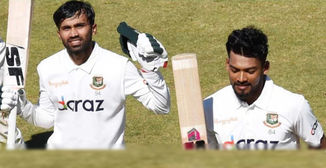 ব্যাটিং ঝড়ে বিশাল রানের পর থামলো শান্ত-সাদমানরা