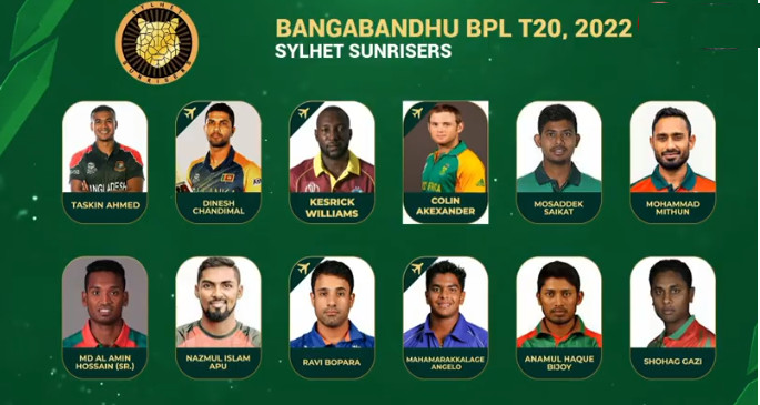 বিপিএলে শক্তিশালী দল গড়ে সবাইকে চমকে দিল সিলেট সানরাইজার্স