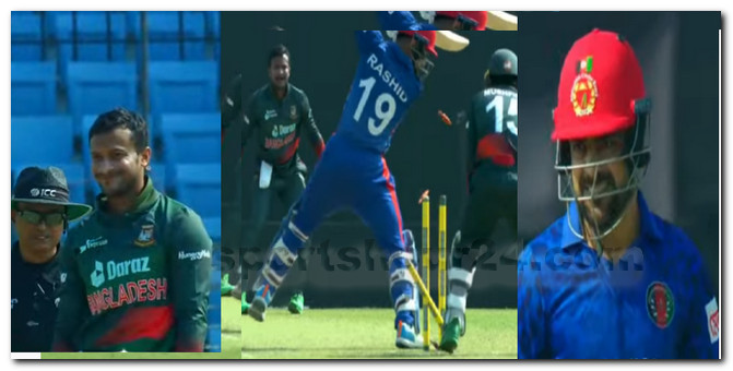 রশিদ খানের স্ট্যাম্প উড়িয়ে দিলেন সাকিব,দেখেনিন সর্বশেষ স্কোর