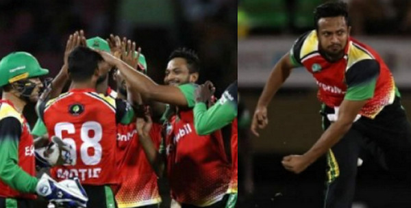 ম্যাচ সেরা সাকিব, প্লে-অফে গায়ানা