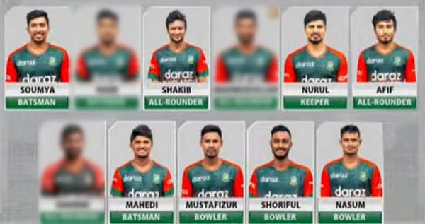 ৪ ব্যাটার, ৩ পেসার, ৪ অলরাউন্ডার নিয়ে আগামীকালের ম্যাচের জন্য একাদশ ঘোষণা করলো বাংলাদেশ