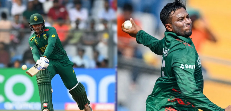 সাকিবকে উচিৎ শিক্ষা দিল ডি কক, দেখুন সর্বশেষ স্কোর