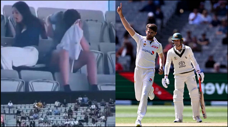 পাকিস্তান-অস্ট্রেলিয়া টেস্ট ম্যাচ চলাকালে গ্যালারিতে অপ্রস্তুত অবস্থায় যুগল (ভিডিও)