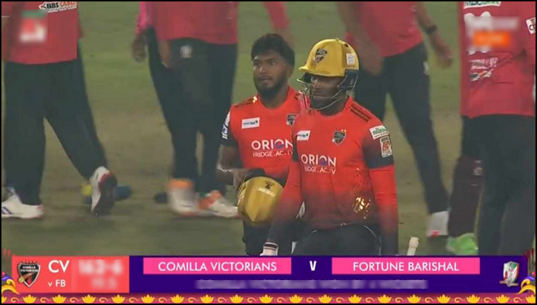 শেষ ওভারের চরম নাটকীয়তায় শেষ হল কুমিল্লা ভিক্টোরিয়ান্স-ফরচুন বরিশালের ম্যাচ