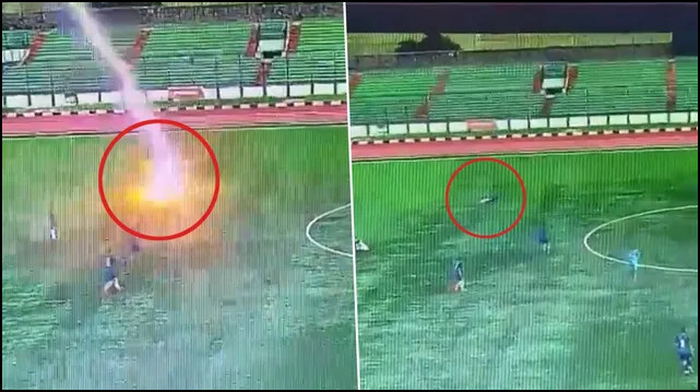 স্টেডিয়ামে ম্যাচ চলাকালেই খেলোয়াড়ের উপর বজ্রপাত!