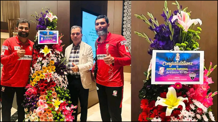 বরিশালকে ফুলেল শুভেচ্ছা জানিয়ে যা বললো রংপুর রাইডার্স