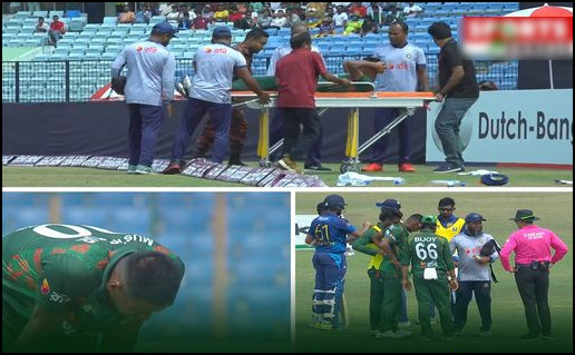 স্ট্রেচারে করে মাঠ ছাড়লেন মোস্তাফিজ, অনিশ্চিত আইপিএল