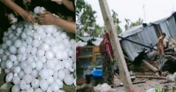 রাতে হঠাৎ ভয়ংকর শিলা বৃষ্টি, ৬০টি গ্রাম লন্ডভন্ড এক মুহুর্তে
