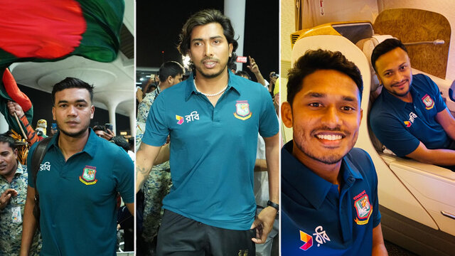 রাজকীয় স্টাইলে মধ্যরাতে দেশ ছাড়লেন শান্ত–সাকিবরা