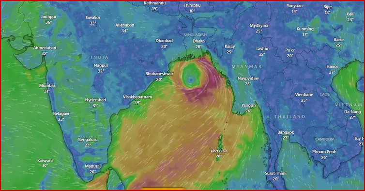 যে দিকে ঘূর্ণিঝড় রেমালের গতিপথ, যেখানে আঘাত হানবে