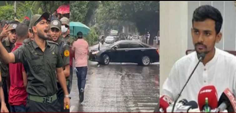 অল্পের জন্য বেঁচে গেল ক্রীড়া উপদেষ্টা আসিফ মাহমুদ; তোপের মুখে পড়ে গাড়ি ঘুড়িয়ে চলে গেলেন
