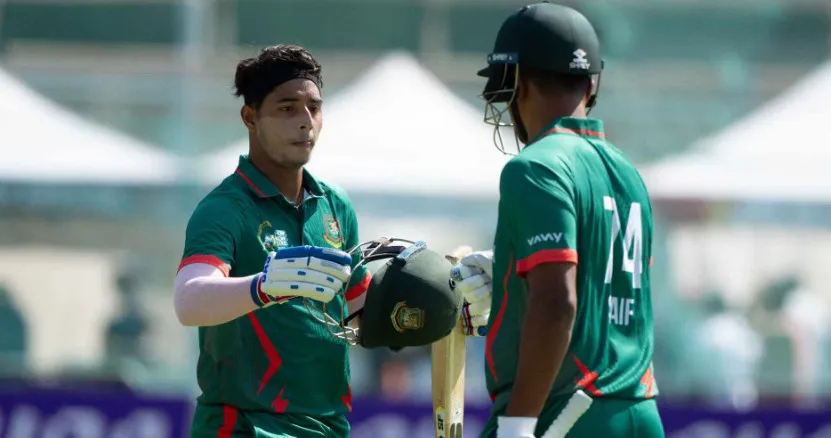সাইফউদ্দিনের ব্যাটিং ঝড়ে আরব আমিরাতকে বিশাল রানের টার্গেট দিল বাংলাদেশ