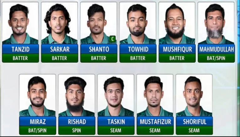 ১৫ সদস্যের চ্যাম্পিয়ন্স ট্রফির স্কোয়াড ঘোষণা করলো বিসিবি
