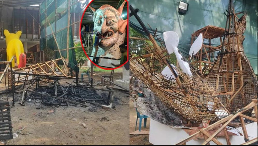 ‘ফ্যাসিবাদের মুখাকৃতিতে’ আগুন দেওয়া ব্যক্তি শনাক্ত, প্রকাশ্যে এলো নাম