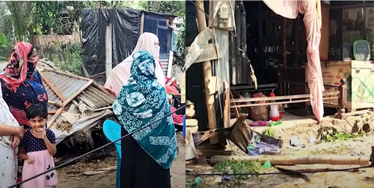 জামায়াত নেতার তান্ডবে ১৪ পরিবার খোলা আকাশের নিচে