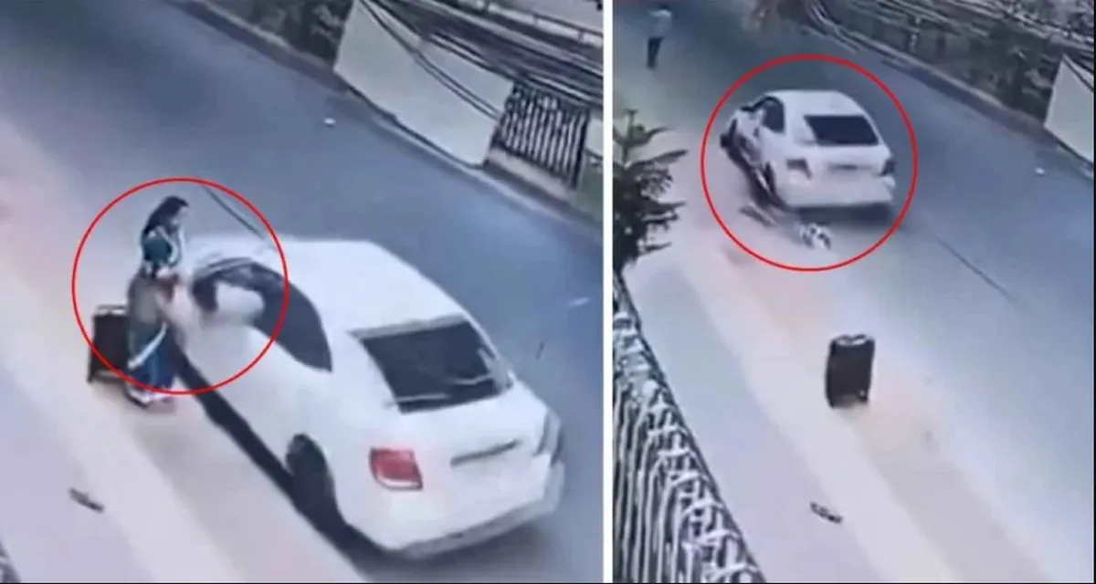 চলন্ত প্রাইভেটকার থেকে নারীর ভ্যানিটিব্যাগে টান, অতঃপর যা ঘটলো