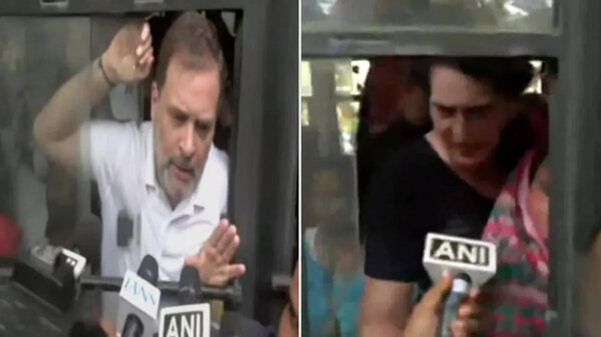 দিল্লিতে উত্তেজনা: রাহুল-প্রিয়াঙ্কা গান্ধী আটক