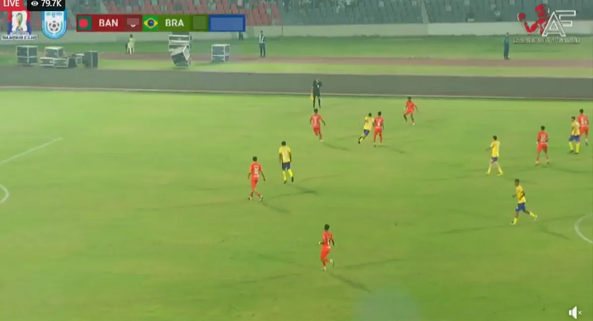 ৪৫ মিনিটের খেলা শেষ : ব্রাজিল বনাম বাংলাদেশ ম্যাচের সর্বশেষ ফলাফল