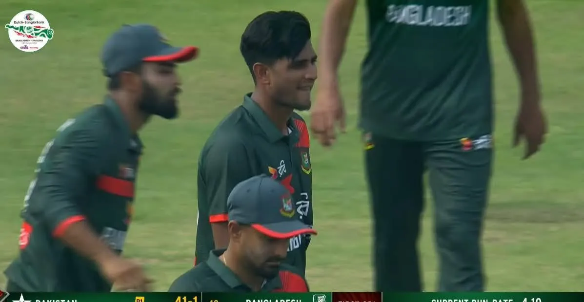নাহিদ রানার আগুনে বোলিং পাকিস্তানের ৯ উইকেট শেষ