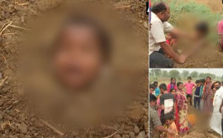 সূর্যগ্রহণে সারবে রোগ,বাচ্চাদের গলা পর্যন্ত মাটিতে পুঁতে রাখল পরিবার