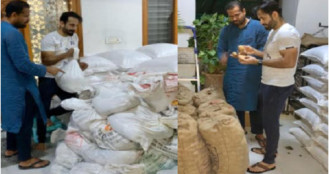 ১০ হাজার কেজি চাল আর ৭০০ কেজি আলু দিলেন ২ পাঠান ভাই