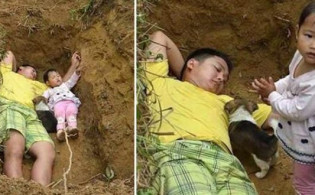 মেয়েকে নিয়ে কবরে শুয়ে থাকেন বাবা , কারণ জানলে চোখে পানি আসবে