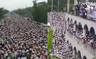 করোনার মধ্যেই আনসারীর জানাজায় লাখো মানুষের ঢল