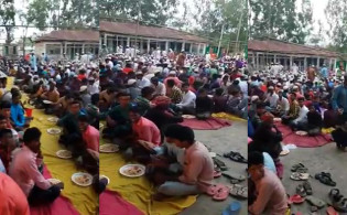 করোনার মধ্যে হাজার মানুষের ইফতার পার্টি করে নির্বাচনী প্রচারণা