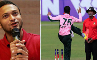 স্ট্যাম্পে লাথি ও আছাড় মারার কারণ জানালেন সাকিব