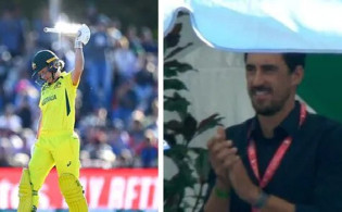 গ্যালারিতে বসে স্ত্রীর রেকর্ড গড়া ম্যাচ দেখলেন স্টার্ক