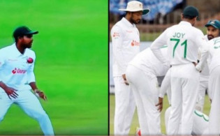 নিজের কাছে ক্যাচ এসেছে জানেই না মিরাজ, উল্টো পেলেন বুকে আঘাত