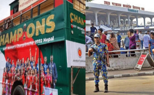 চ্যাম্পিয়নদের জন্য বিমানবন্দরে রাজকীয় আয়োজন