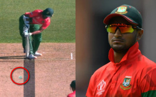 আম্পিয়ারের ভুলের শিকার সাকিবঃ আউট না হয়েও ছাড়তে হল মাঠ