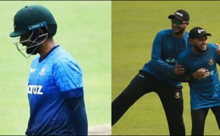 ব্যাটিং অনুশীলনে পাশাপাশি দুই জন তবুও নিশ্চুপ সাকিব-তামিম