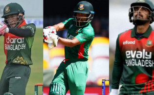 লিটন-শান্তের গোল্ডেন ডাক-৪ রানে আউট মুশফিক, দেখুন সর্বশেষ স্কোর