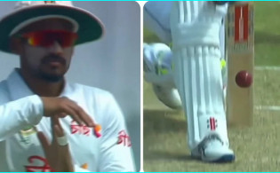 মাঝব্যাটে বল লাগার পর রিভিউ নেয়া প্রসঙ্গে যা বললেন শান্ত