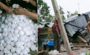 রাতে হঠাৎ ভয়ংকর শিলা বৃষ্টি, ৬০টি গ্রাম লন্ডভন্ড এক মুহুর্তে